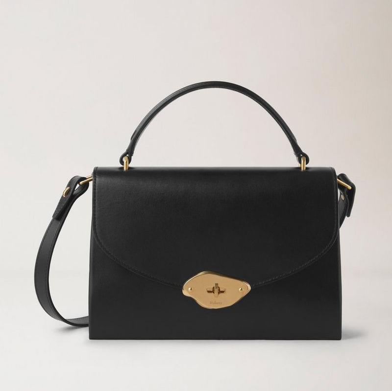 Mulberry Lana Top Handle Black High Gloss Leather – HH9267/615A100