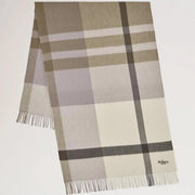 Mulberry Large Check merinovillahuivi Eggshell & Olive - merinovillaa 