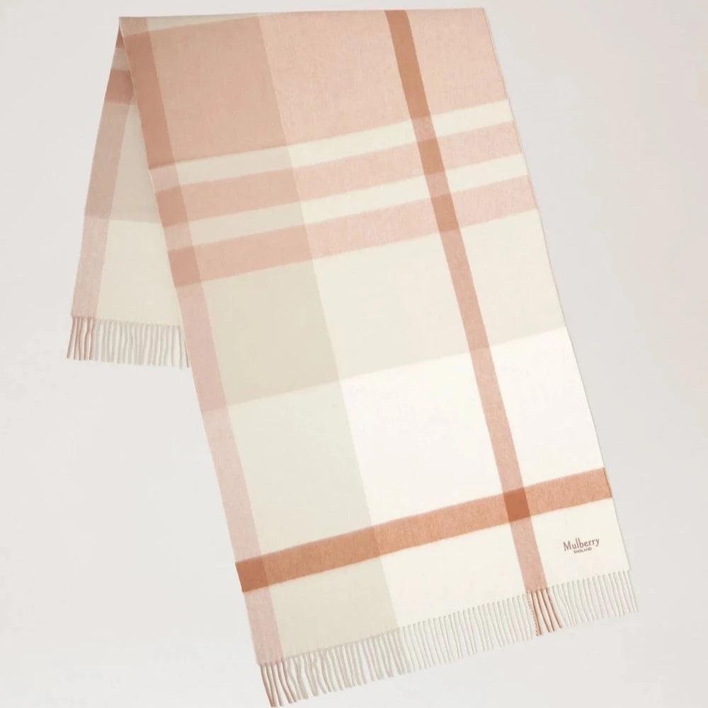 Mulberry Large Check Merino Wool Scarf Maple-White – VS4295/889E640