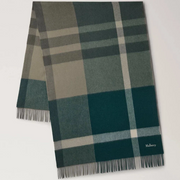 Mulberry Large Check -merinovillahuivi, Mulberry Green & Juniper Green 