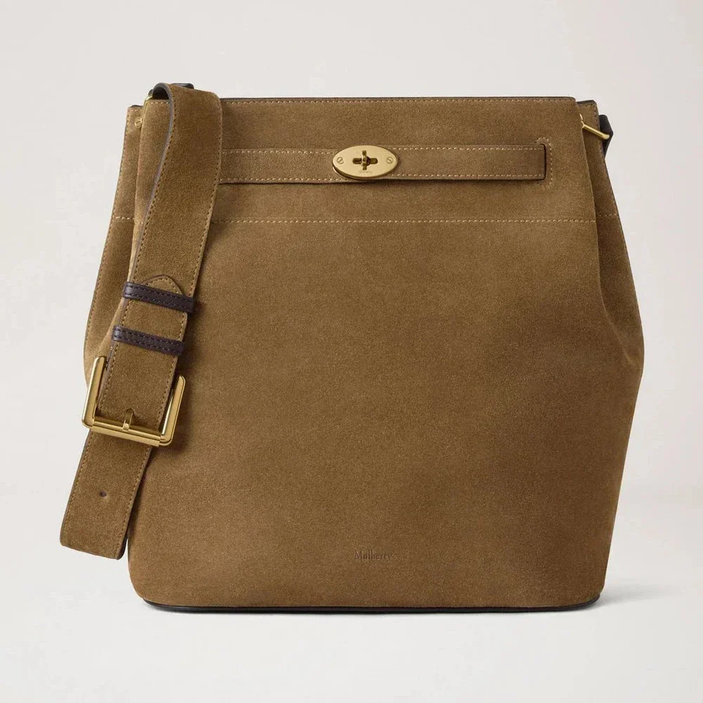 Mulberry Large Islington Bucket Salcombe Sand Suede – HH9883/047P705