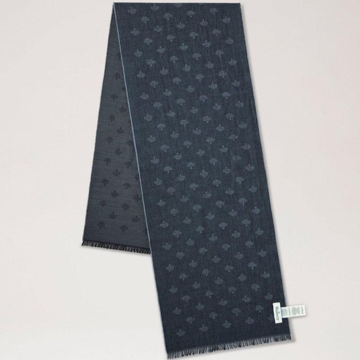 Mulberry Mens Scarf Tree Jacquard Charcoal – produktbillede 2