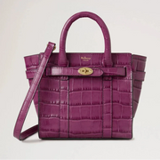 Mulberry Micro Zipped Bayswater Orchid Bloom Kiiltävä Small Croc 