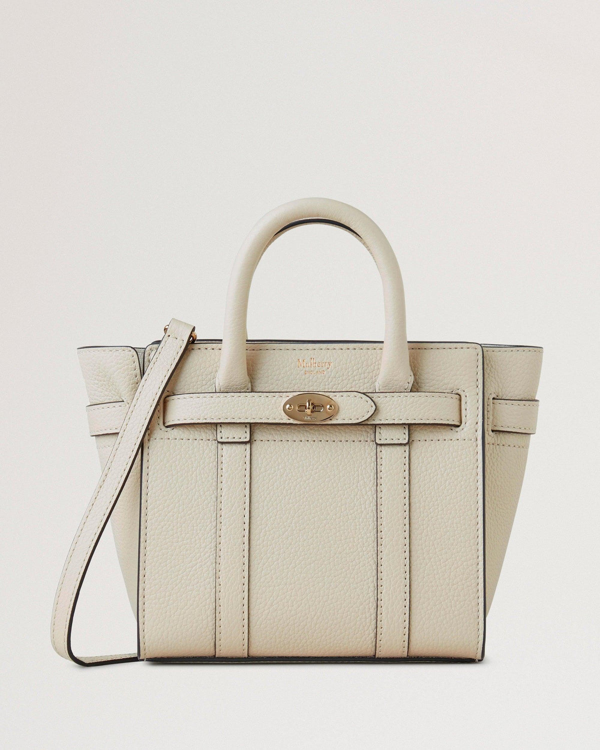 Mulberry MIcro Zipped Bayswater Small Classic Grain Chalk – RL5476/205W160