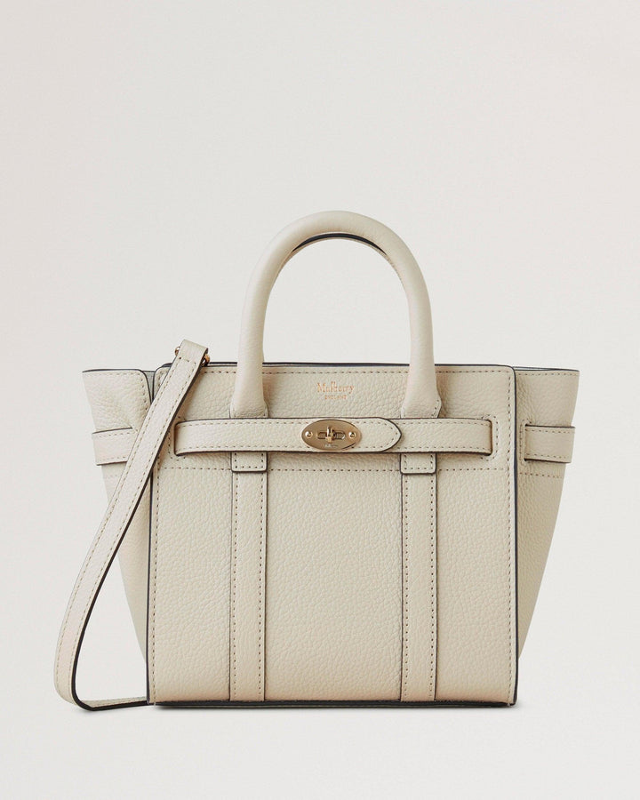 Mulberry MIcro Zipped Bayswater Small Classic Grain Chalk – RL5476/205W160