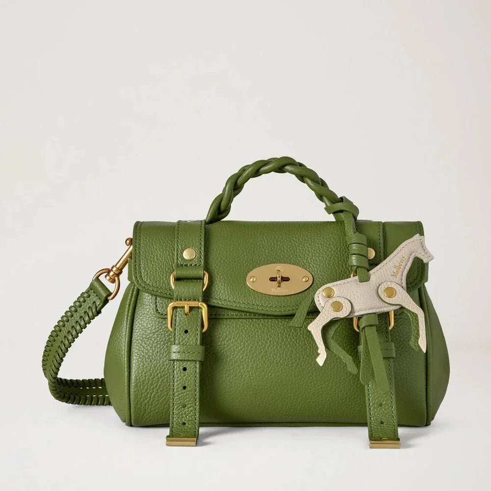 Mulberry Mini Alexa Chalk Horse Fern & Chalk Small Classic Grain – RL9021/205Q760