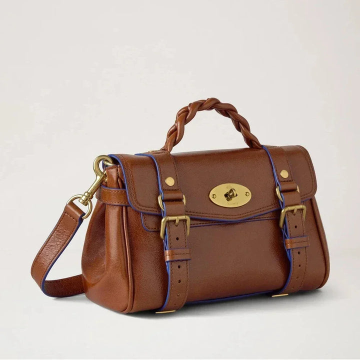 Mulberry Mini Alexa Oak & Pigment Blue Smooth Glossy Leather – produktbillede 2