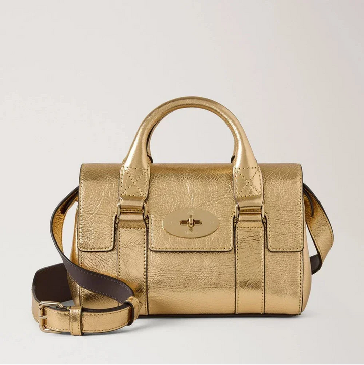 Mulberry Mini Heritage Bayswater Metallic Somerset Gold – RL8918/757Z098