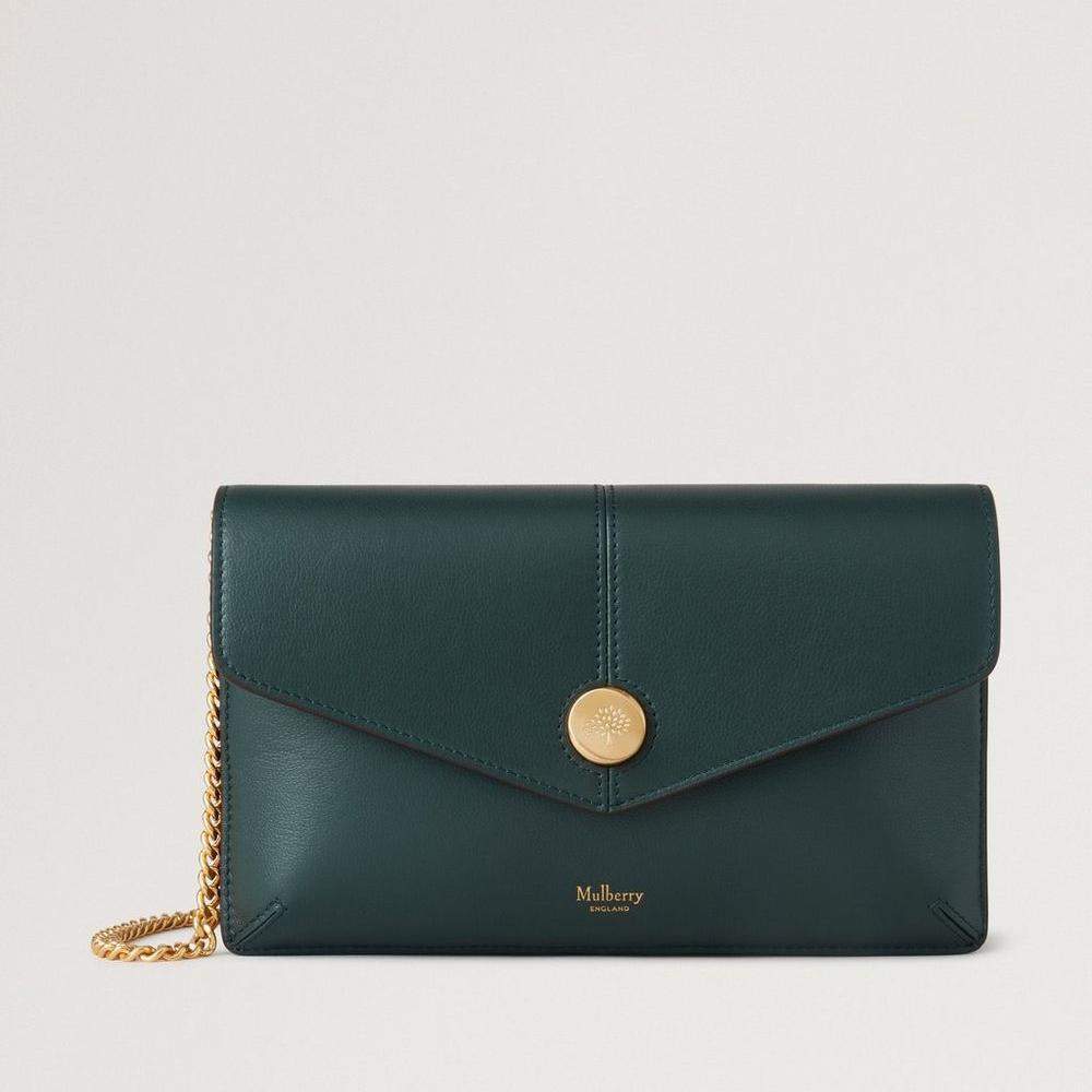 Mulberry Press Stud Pochette on Chain Mulberry Green Micro Classic Grain – RL8708/587Q633