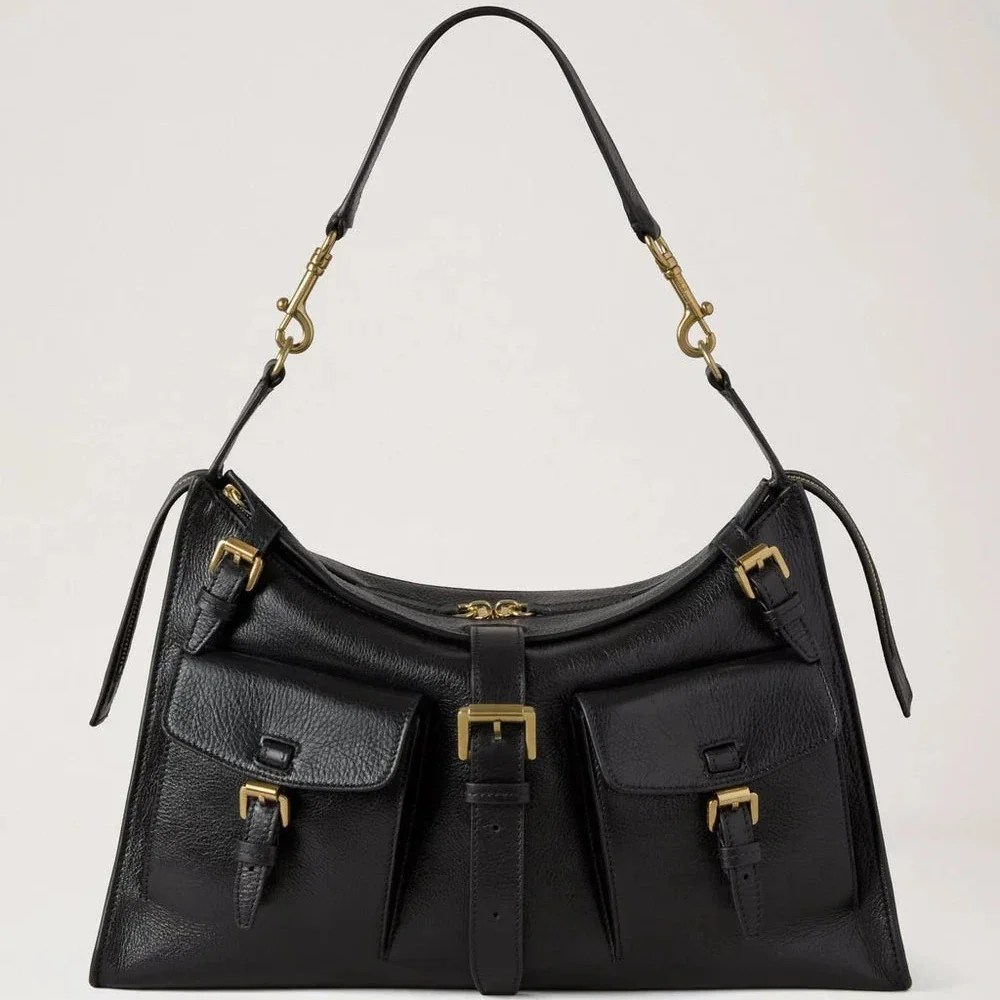 Mulberry Roxanne Shoulder Bag High Shine Leather Black – HH9886/213A100