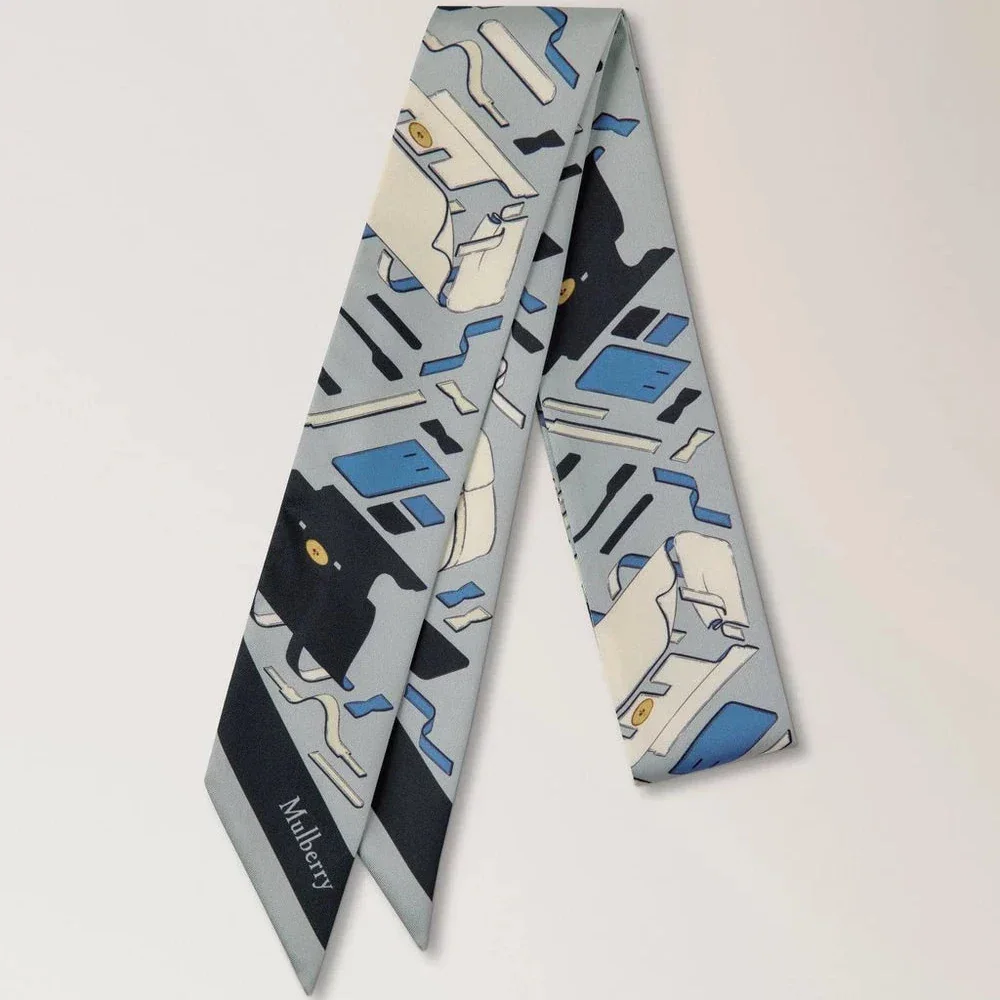 Mulberry Skinny Scarf - Bayswater Workshop Light Grey – VS4868/146D100