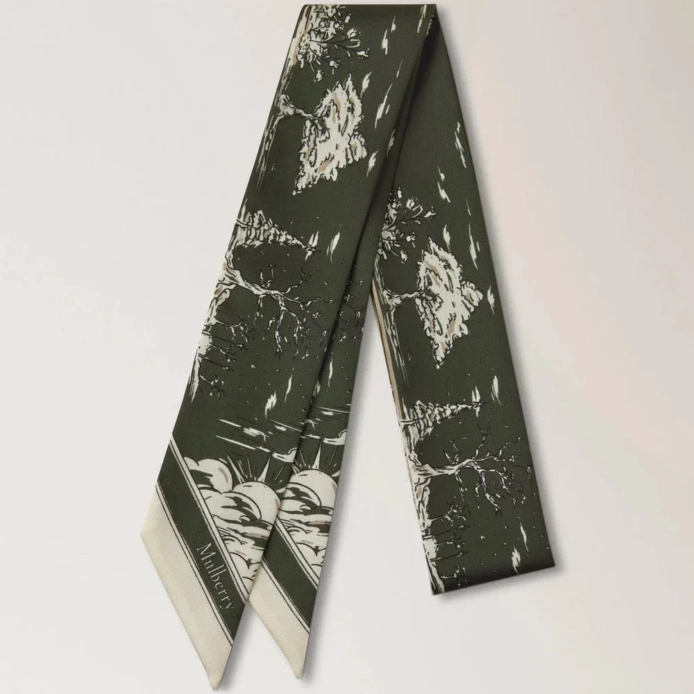 Mulberry Skinny Scarf - British Park Juniper Green – VS4867/145Q749