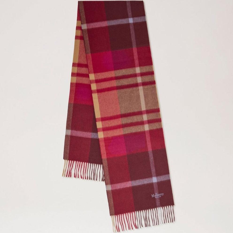 Mulberry Small Check Merino Wool Scarf Black Cherry - Dark Gold – VS4319/890K561