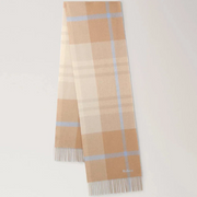 Mulberry Small Check Merinovillahuivi Camel & Poplin Blue 