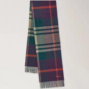 Mulberry Small Check merinovillahuivi Juniper Green & Deep Aubergine 