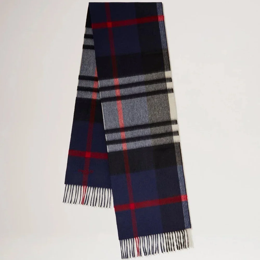 Mulberry Small Check Merino Wool Scarf Night Sky-Lancaster Red – VS4319/890U897