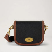 Mulberry Small Darley -satchel-laukku, musta & konjakinvärinen Bio-Based Scotchgrain 