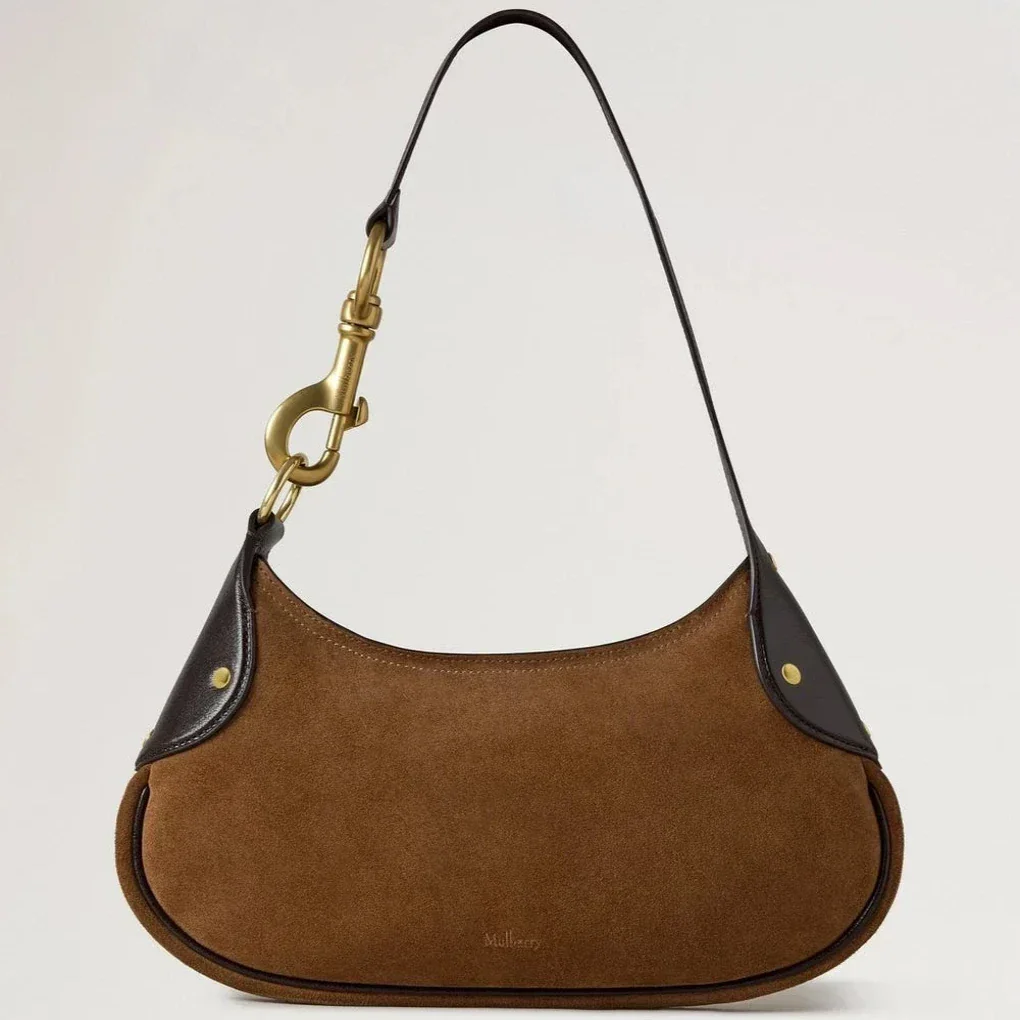 Mulberry Small Hackney Shoulder Bag Vintage Oak Suede – RL8925/047G924