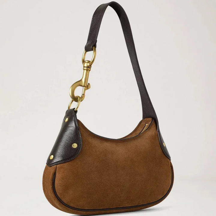 Mulberry Small Hackney Shoulder Bag Vintage Oak Suede – produktbillede 2