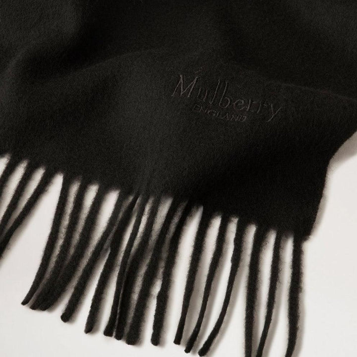 Mulberry Small Solid Merino Wool Scarf Black – produktbillede 2