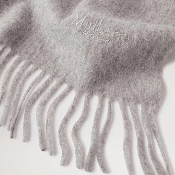 Mulberry Small Solid Merino Wool Scarf Grey – produktbillede 2