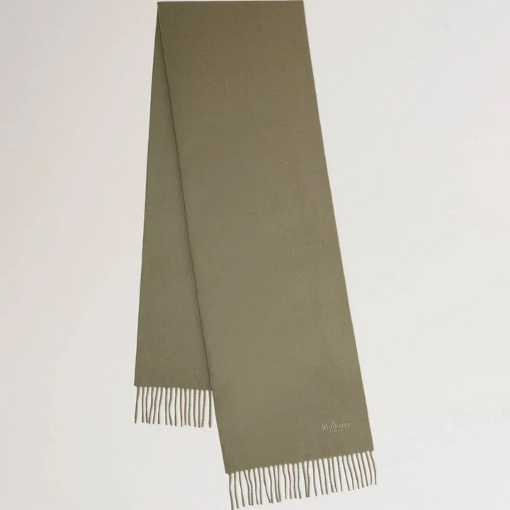 Mulberry Small Solid Merino Wool Scarf Linen Green – VS4318/946R563