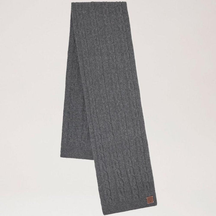Mulberry Softie Chain Cable Knit Scarf Charcoal – VS4760/969C110