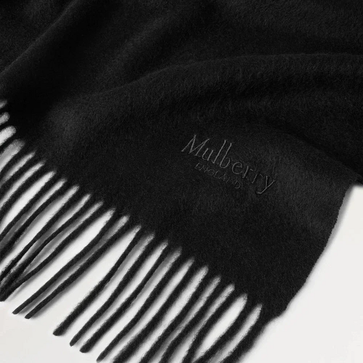 Mulberry Solid Merino Whool Scarf Black – produktbillede 2