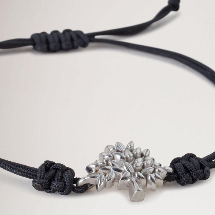 Mulberry Tree Cord Bracelet - Black Sterling & Silver – produktbillede 2