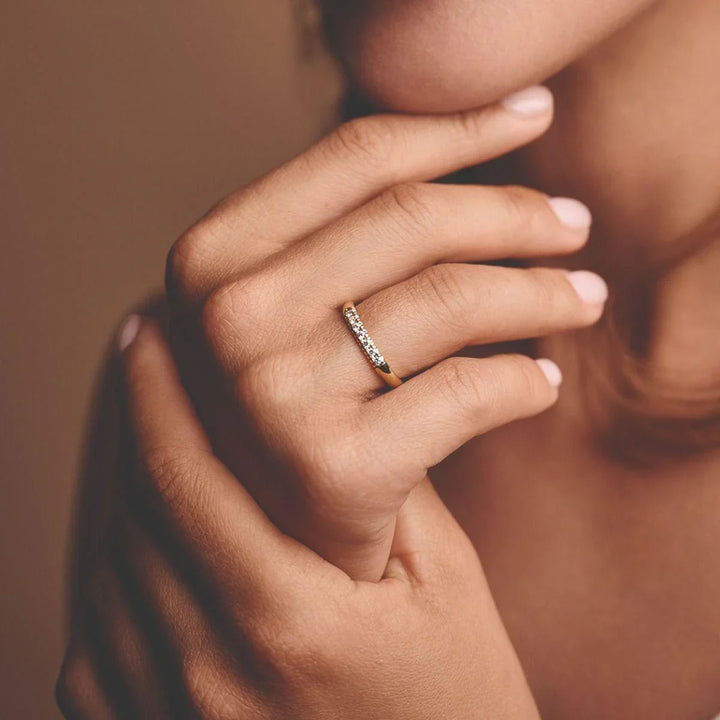 Nuran 14kt Champagne Diamant Ring A3088-014 – produktbillede 2