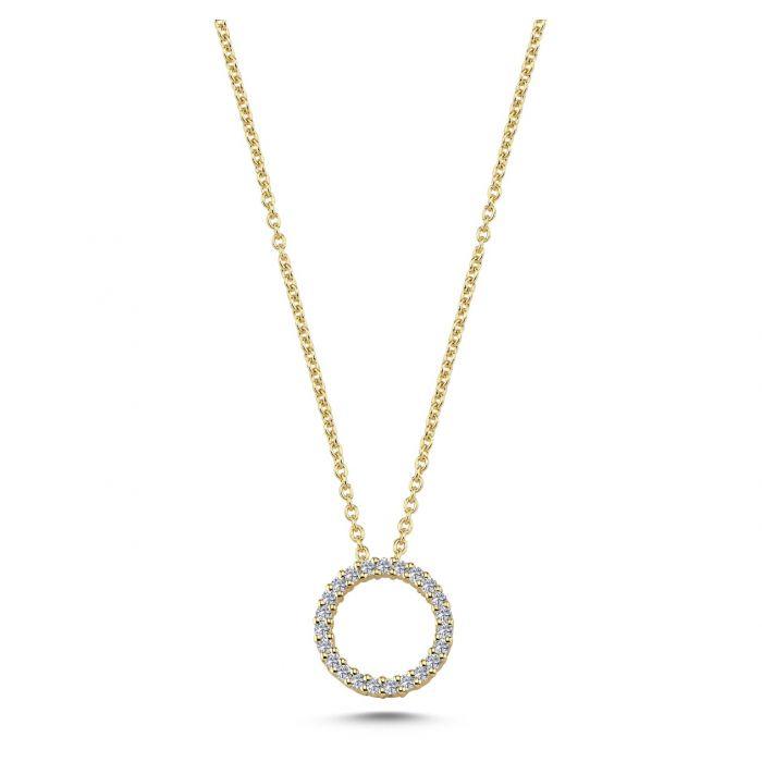 Nuran 14kt Cirkel Vedhæng 0.14Ct W.Si – V2205-014