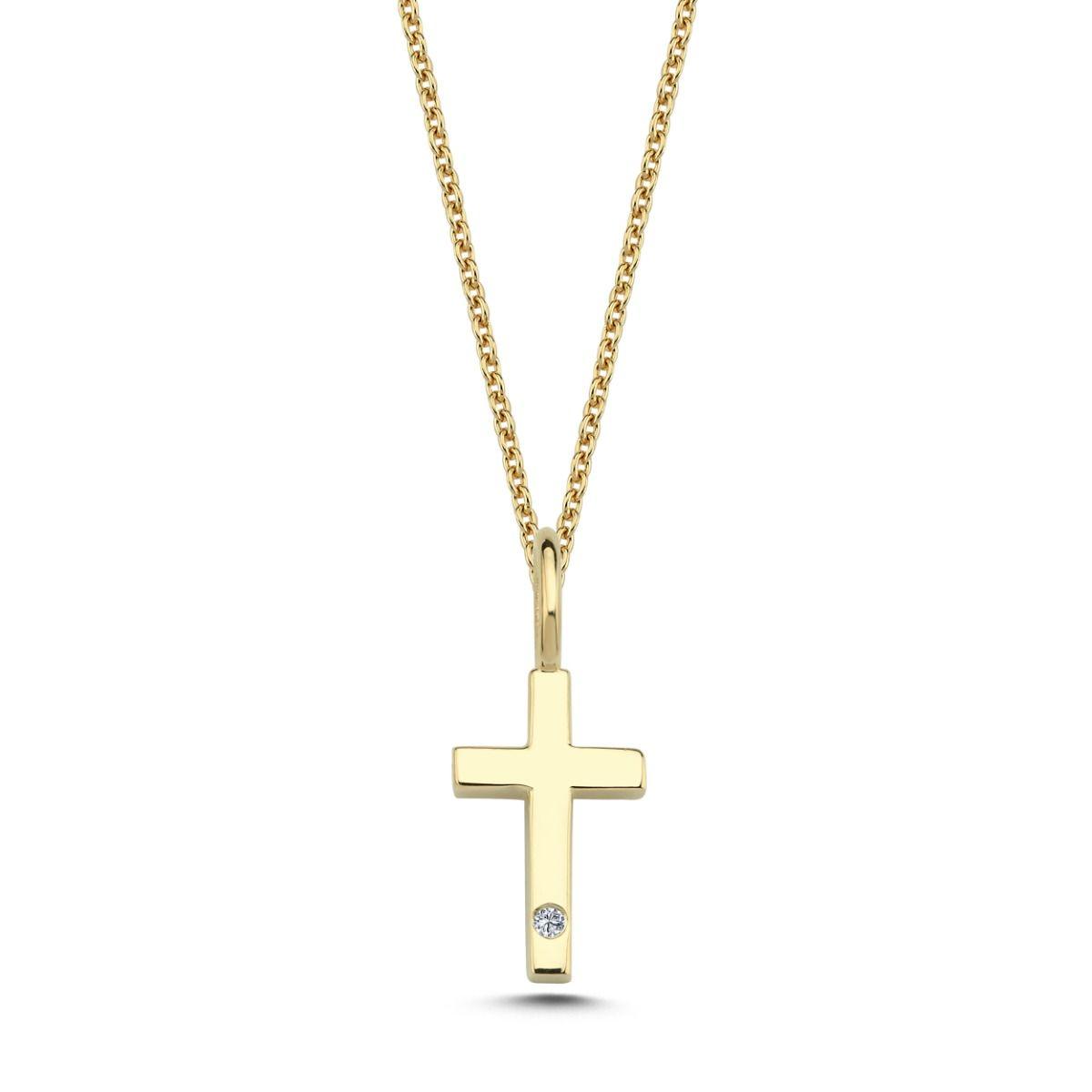 Nuran 14kt Guld Kors Med 0.005ct W.Si – V2250-KORS0005RG