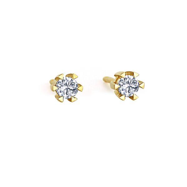 Nuran 14kt Star Ørestikker 2x0.03ct W.Si – Ø1964-006RG
