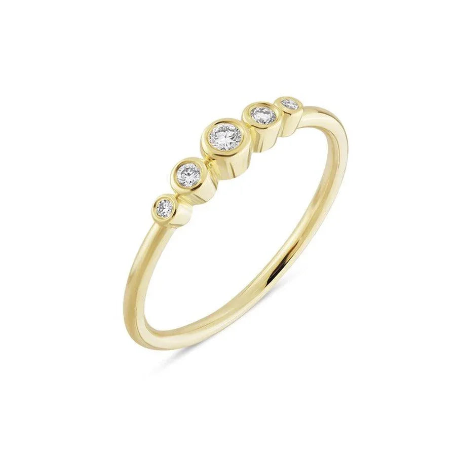 Nuran 14kt Tube Ring Med Diamanter – R1061-010-001