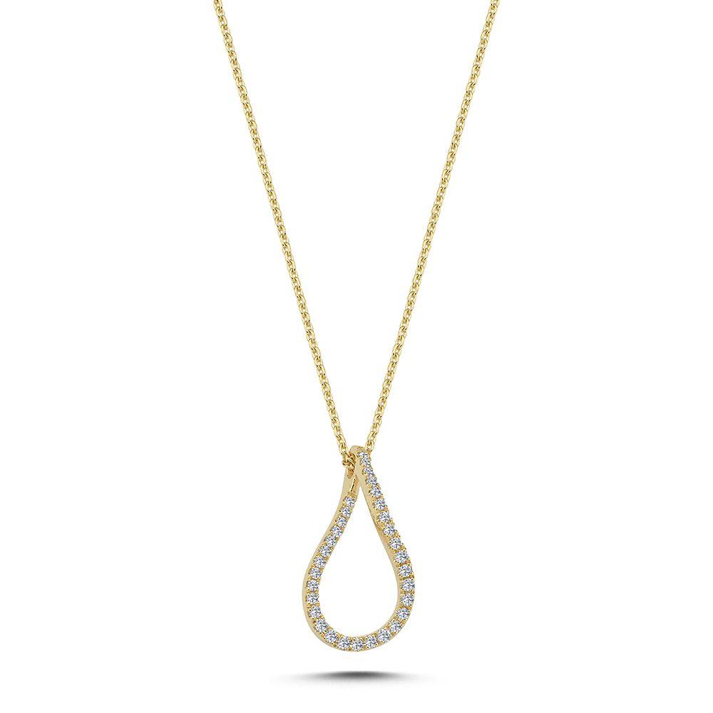 Nuran 14kt Valentina Halskæde m. Diamant vedhæng 0.25ct W/si – V2460-025-RG