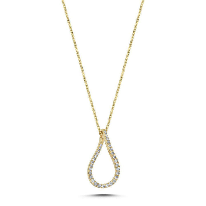 Nuran 14kt Valentina Halskæde m. Diamant vedhæng 0.25ct W/si – V2460-025-RG