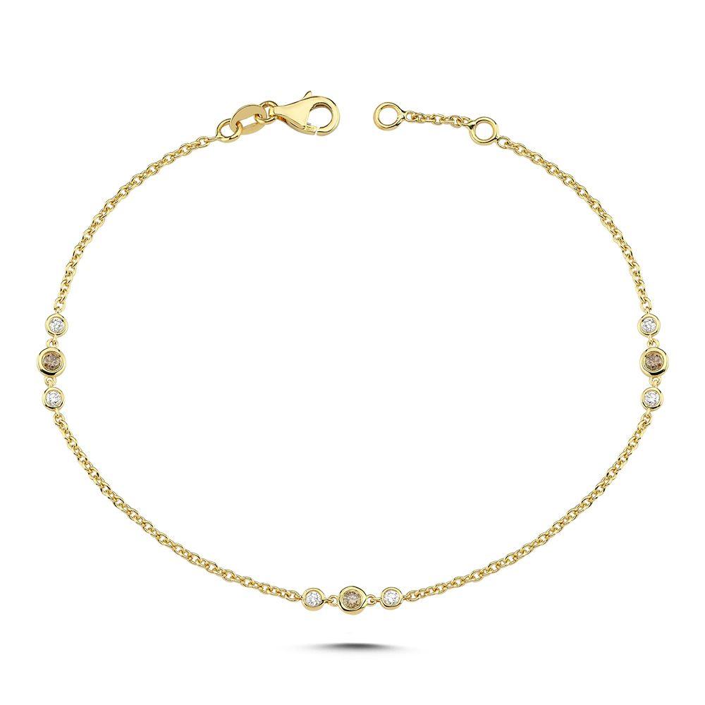Nuran Champagne Armbånd Med Diamanter – B3090CH-021RG