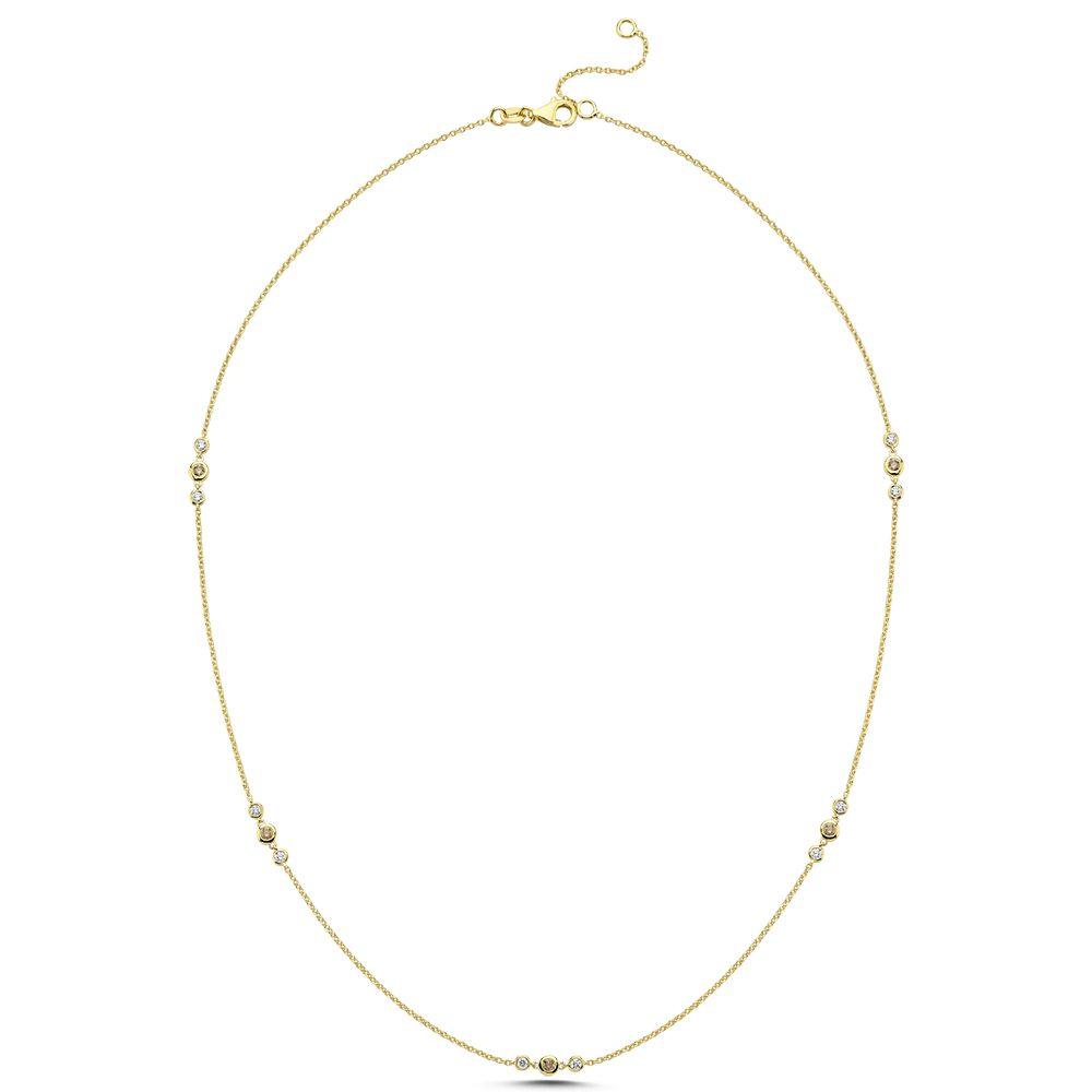 Nuran Champagne Halskæde Med Diamanter – V3090CH-035RG