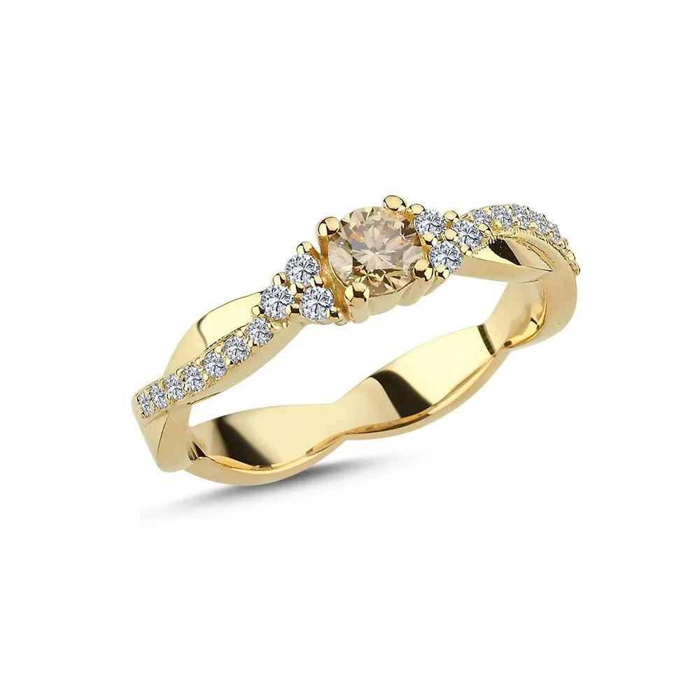 Nuran Champagne Ring Med Diamanter - A3084CH – A3084CH-041RG-001