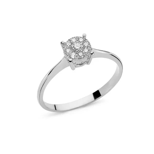 Nuran Coronet 14kt Hvidguld Ring  0.16ct W.Si – L1800-016-HG-001