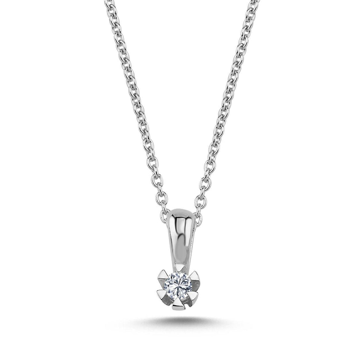 Nuran Star 14kt Hvidguld Vedhæng 0.03ct W.Si – V1964-003-PATZHG