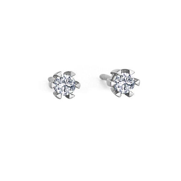 Nuran Star Ørestikker 14kt hvidguld 2x0.03ct W.Si – Ø1964-006HG