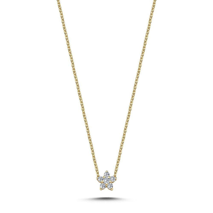 Nuran Stella 14 kt. Guld Halskæde m. Diamantstjerne 0.11ct W.Si – V2440-011RG
