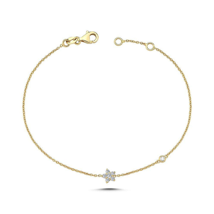 Nuran Stella 14kt Guld Armbånd m. Lille Diamant Stjerne 0.13ct W.Si – B2440-013RG