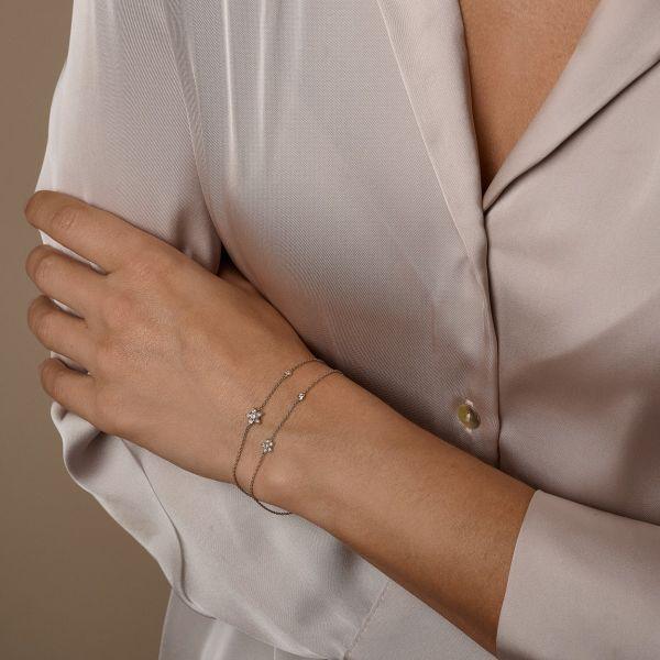 Nuran Stella 14kt Guld Armbånd m. Stor Diamant Stjerne 0.23ct W.Si – B2441-023RG