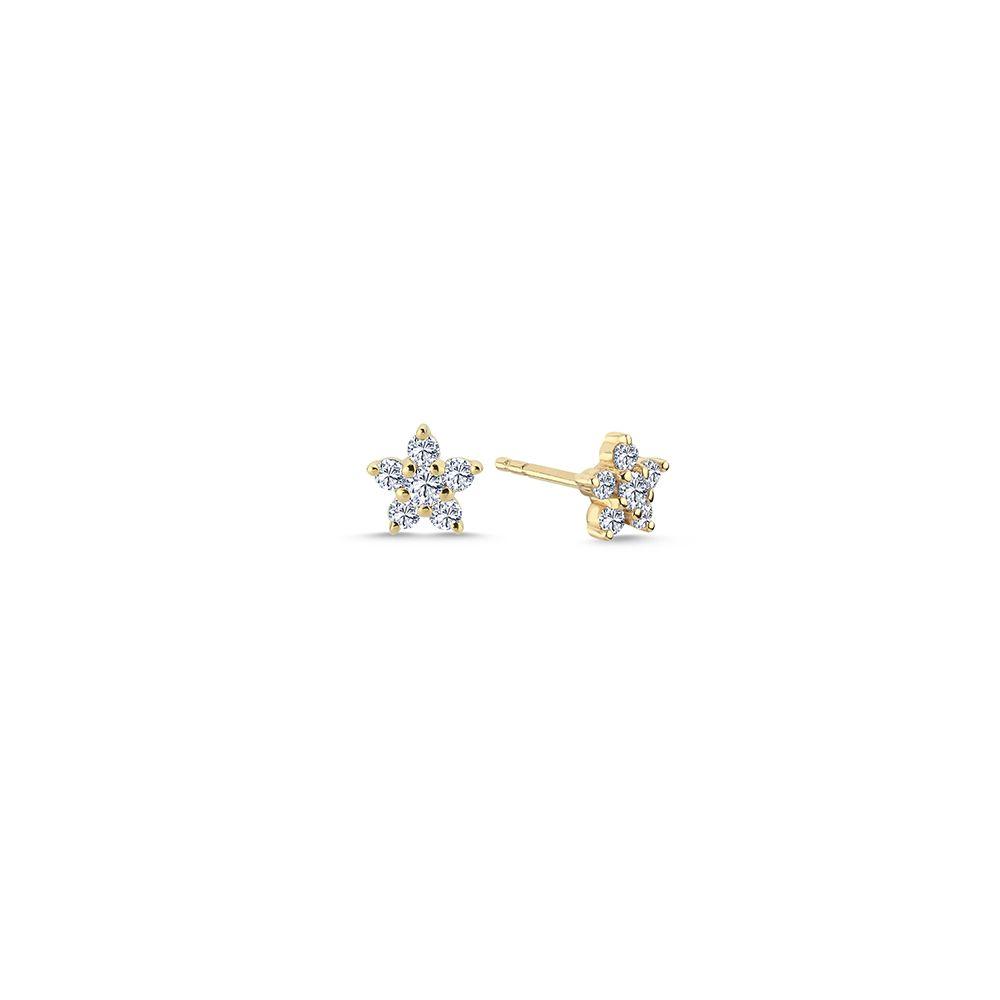 Nuran Stella 14kt Guld Stjerne Ørestikker 0.42ct W.Si – Ø2441-042RG