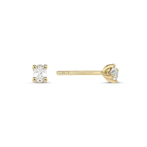 Nuran The One Oval Diamant Ørestikker – 14 karat guld med 2 x 0,13ct W.si – Ø1962-026RG