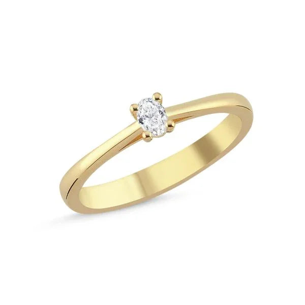 Nuran The One Oval Ring – 14 karat guld med 0.13ct W.Si Diamant – L1962-013RG-001