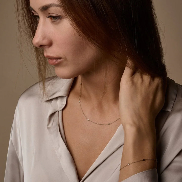 Nuran Zoe 14kt Halskæde Med Brillanter – produktbillede 2