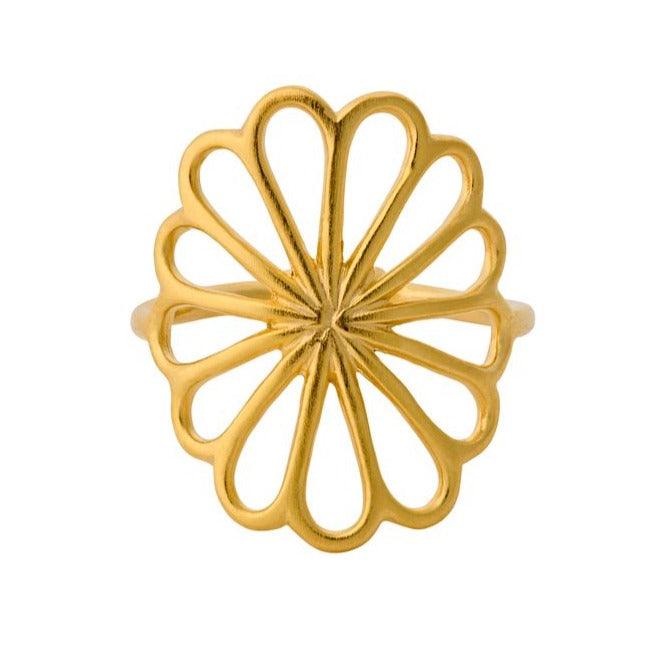 Pernille Corydon Large Bellis Forgyldt Ring – R-328-GP-002